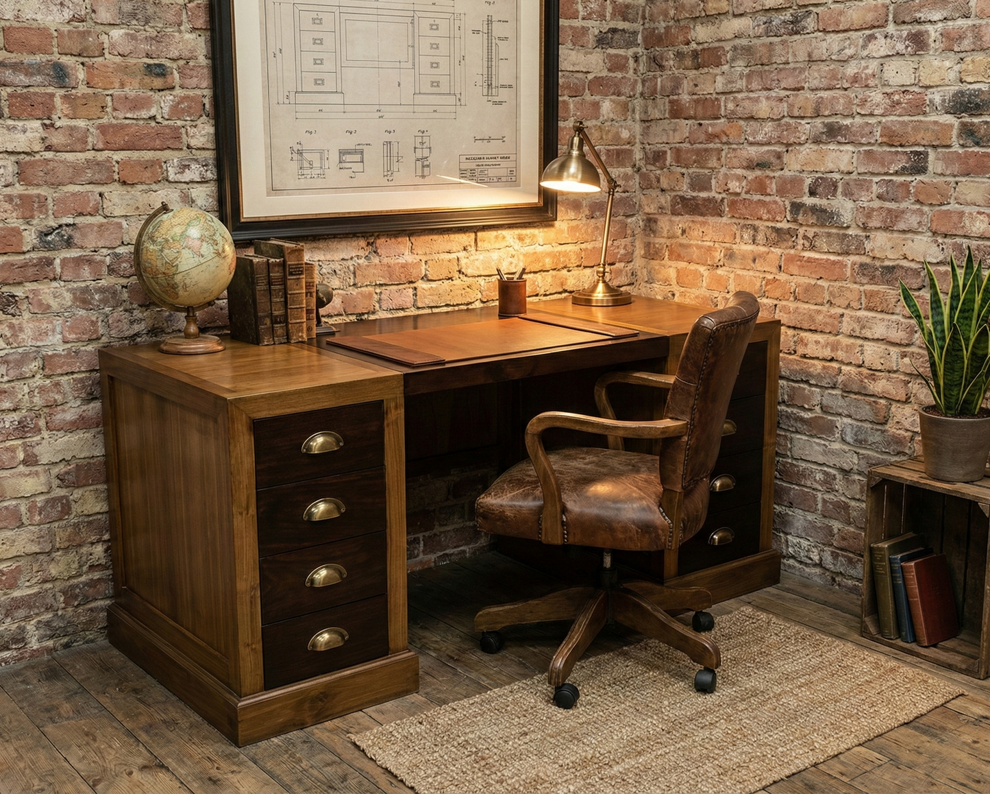 Escritorio colonial asiático a medida teca 04/21