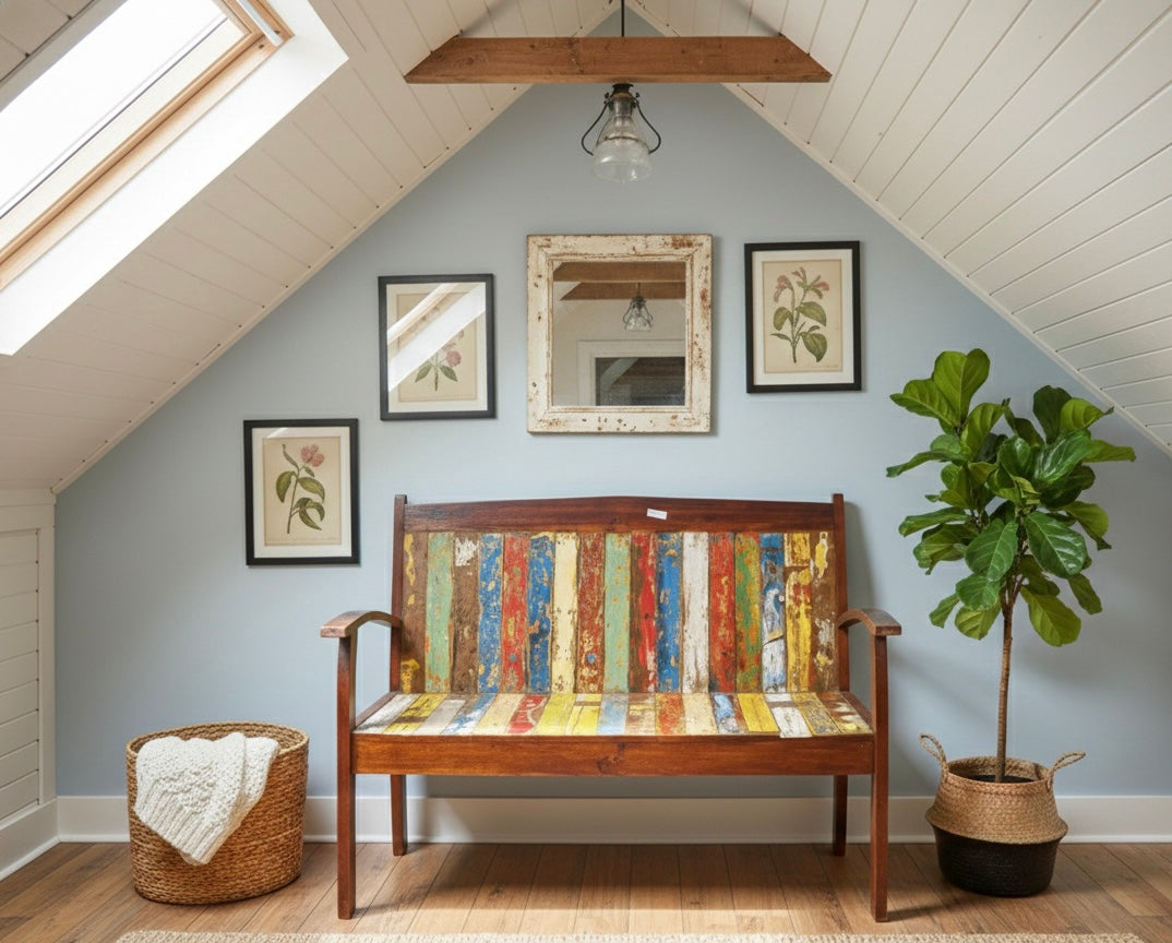 Banco colonial a medida colores teca AM14/54