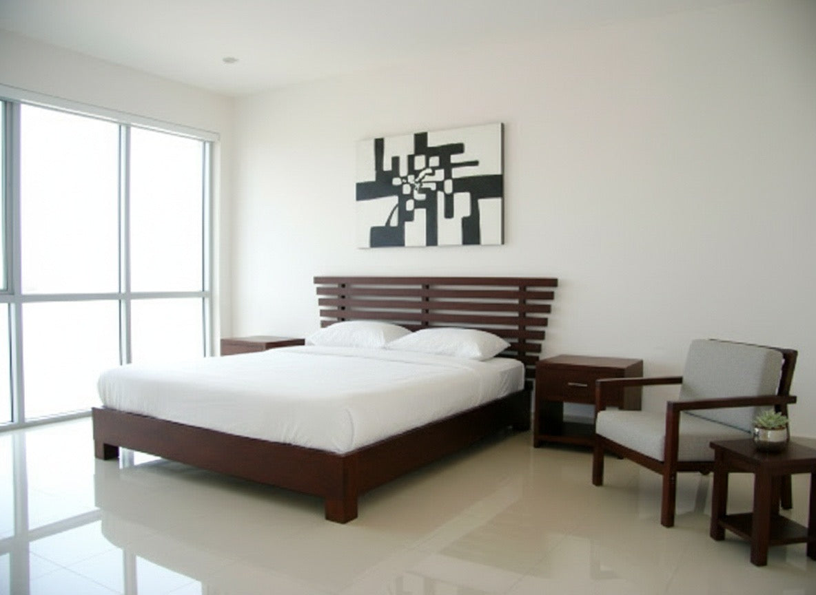 Cama colonial asiática a medida teca 39/61