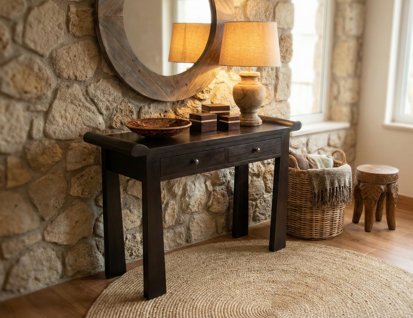 Consola colonial asiática a medida teca 05/48