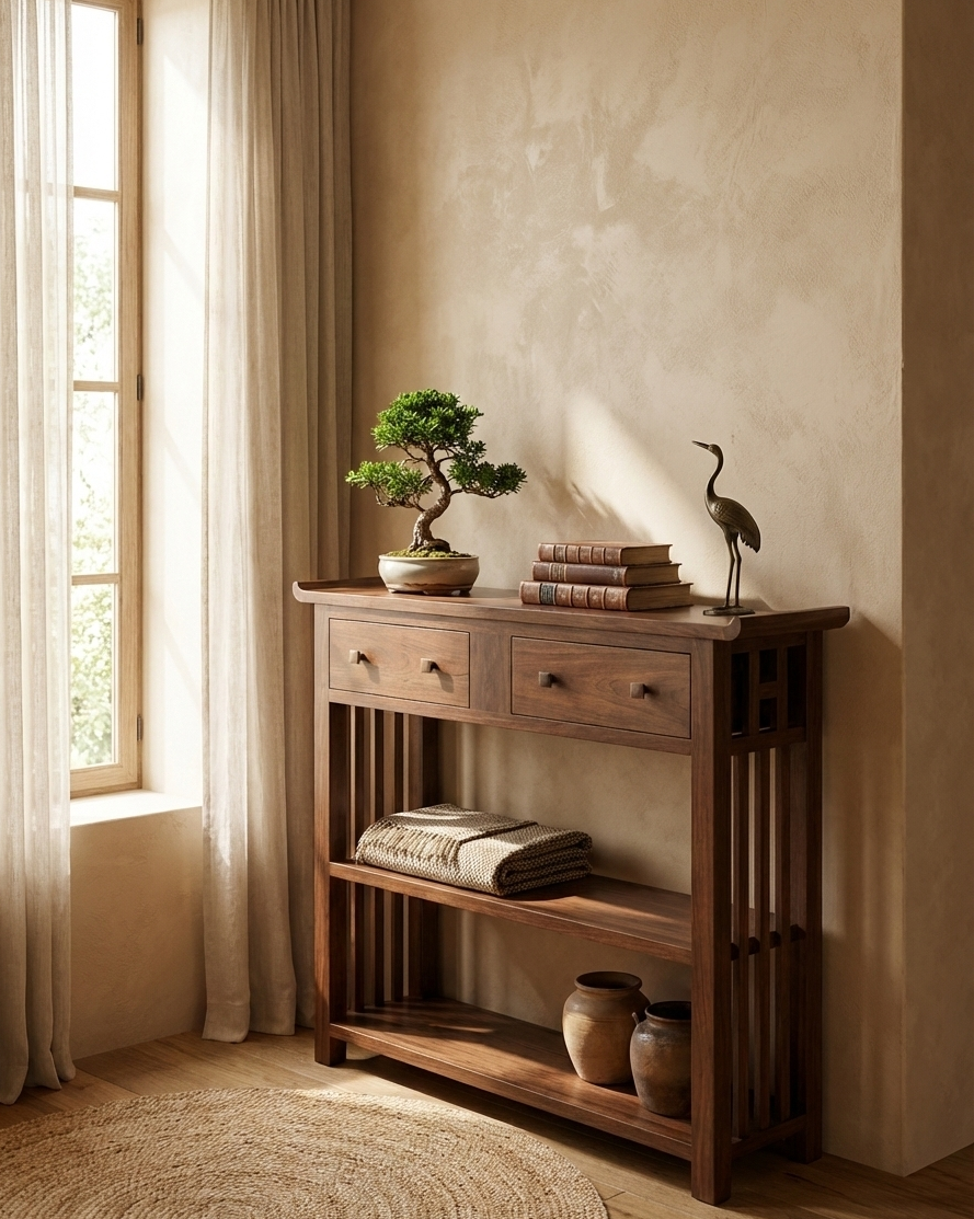 Consola colonial asiática a medida teca24/48