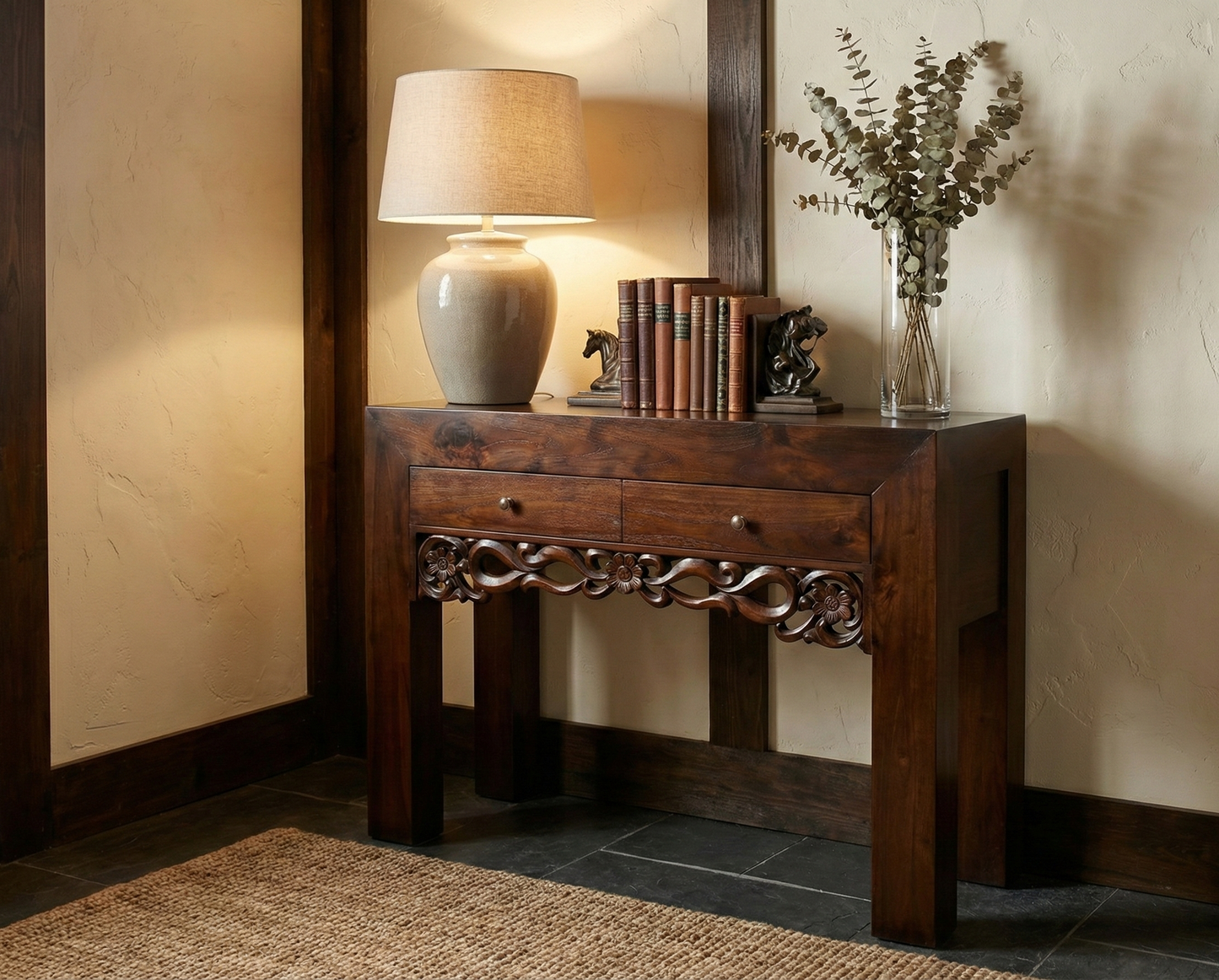 Consola colonial asiática a medida teca 45/48