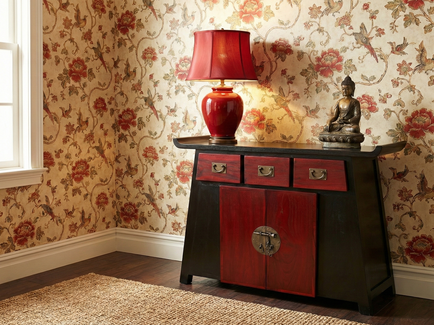 Consola colonial asiatica a medida teca 16/48