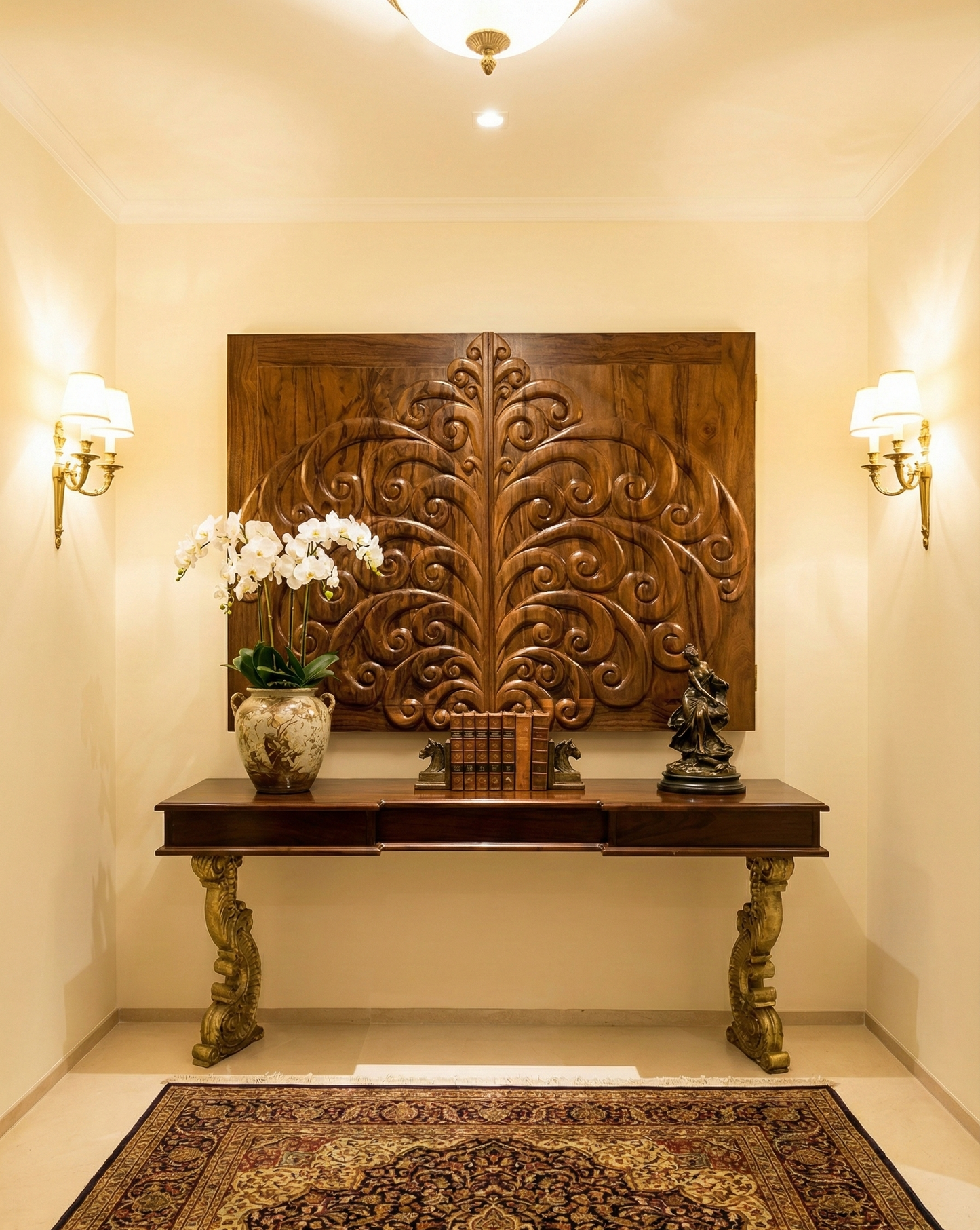 Consola colonial asiática a medida teca 12/48