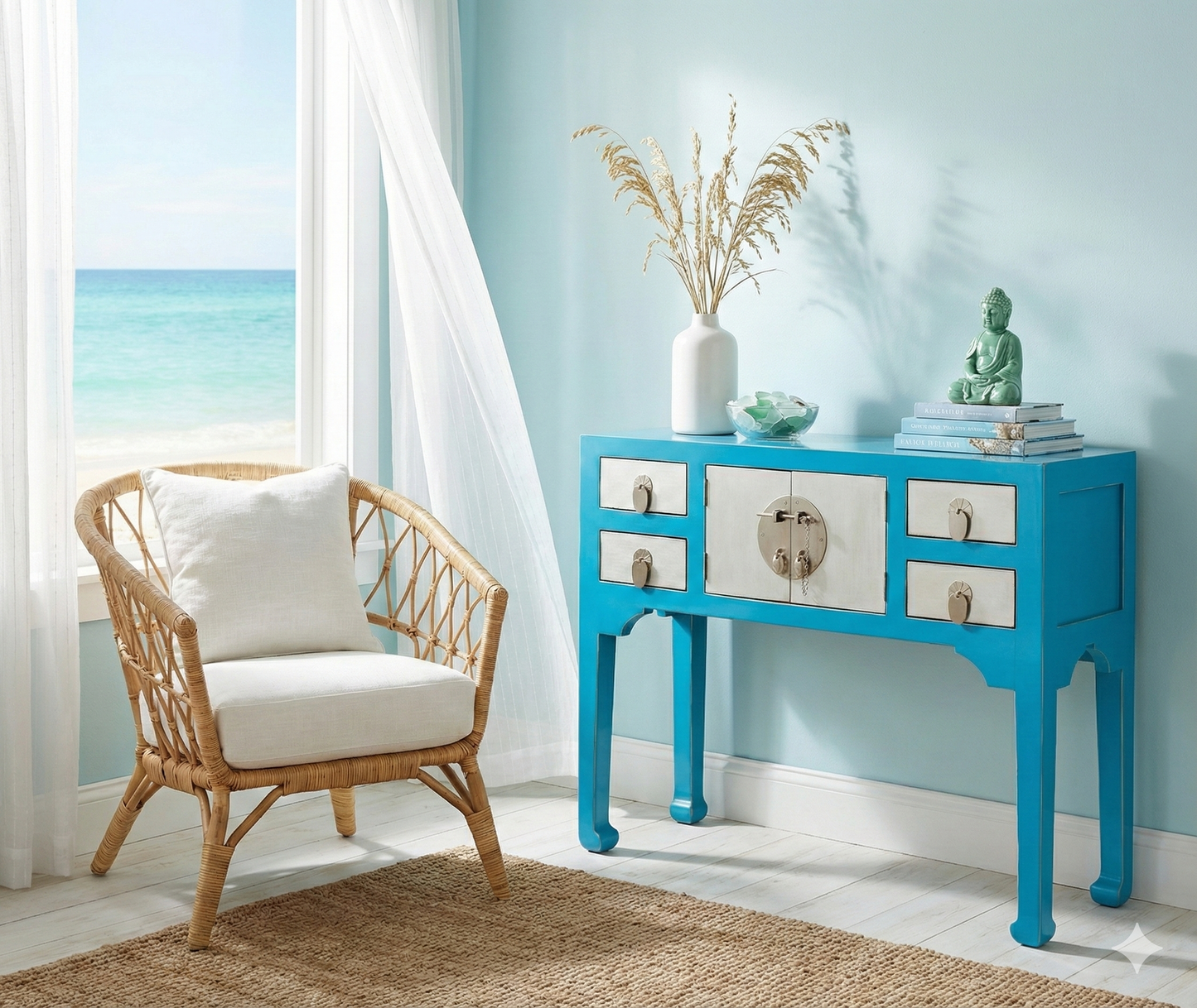 Consola colonial asiática a medida teca china 21/48