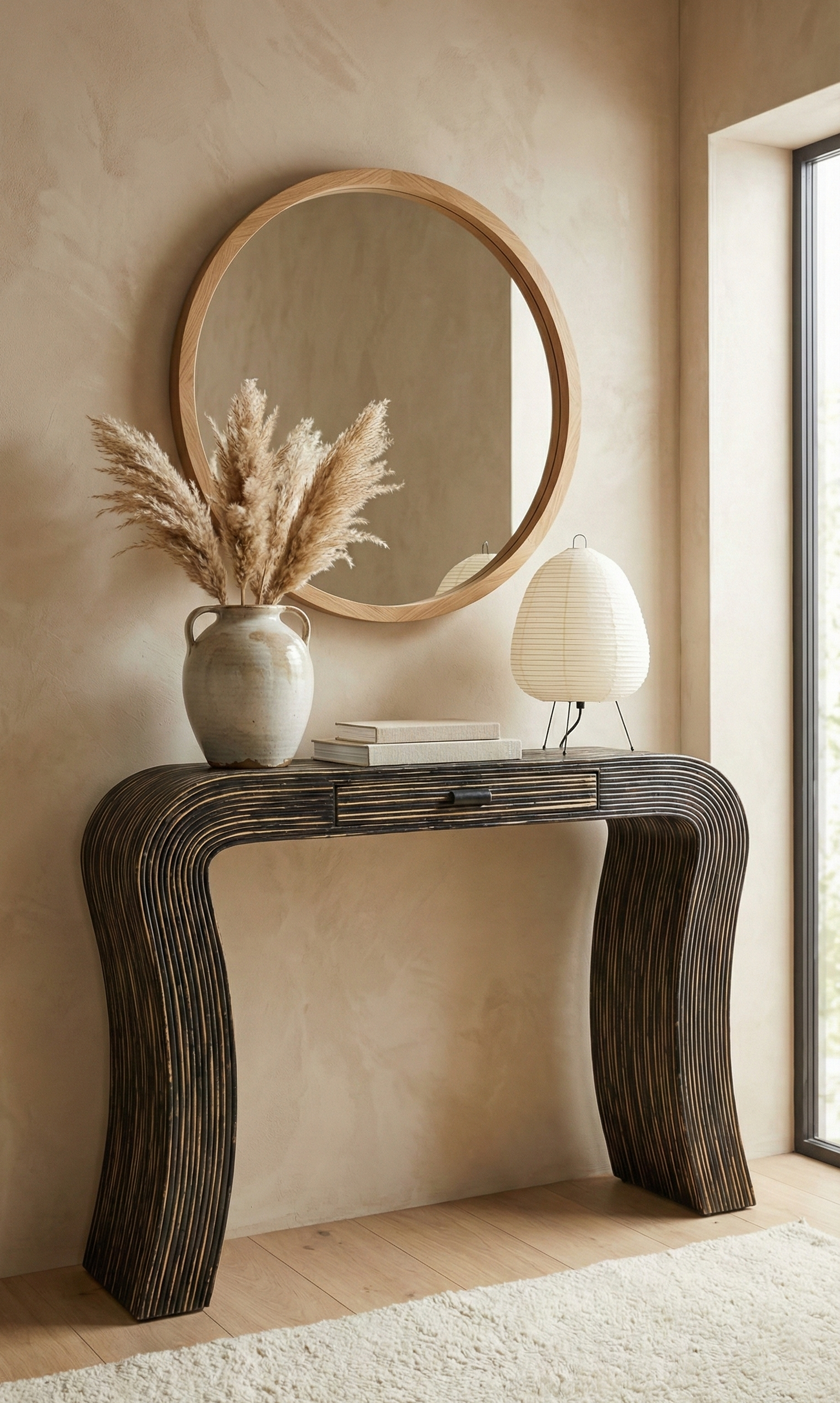 Consola colonial asiática a medida ratán 06/48