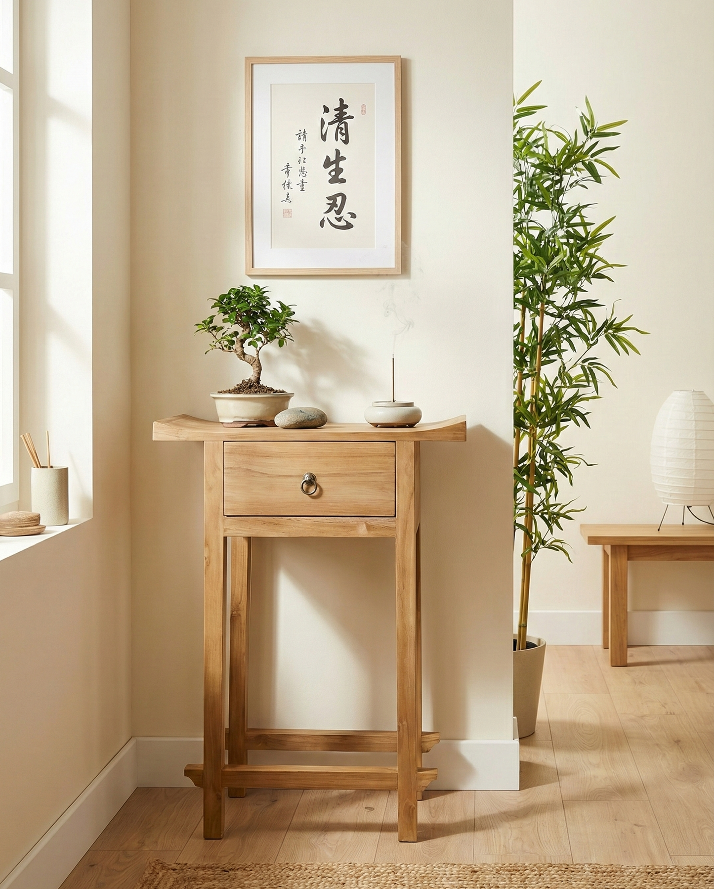 Consola colonial asiática a medida teca japonesa 17/48