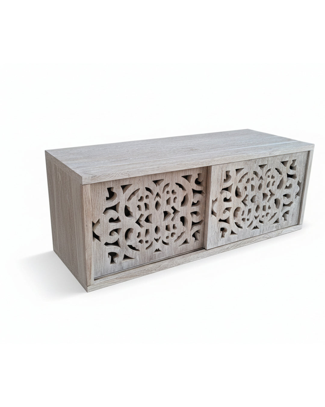 Aparador a medida con puertas talladas en madera de teca estilo balinés AM202201191449