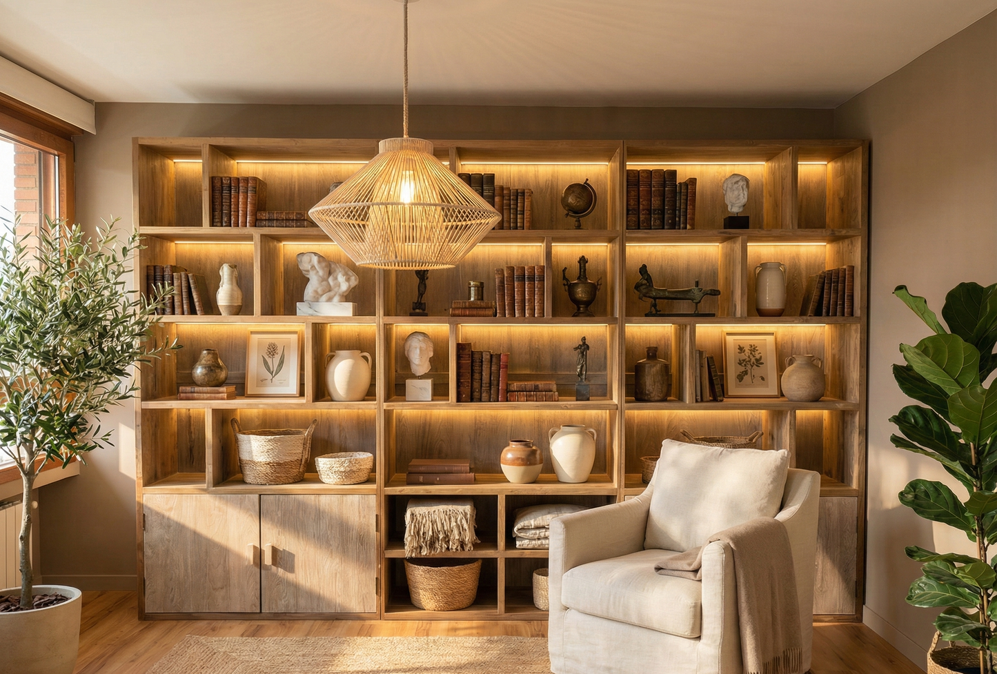Librería a medida teca reciclada AM20051135
