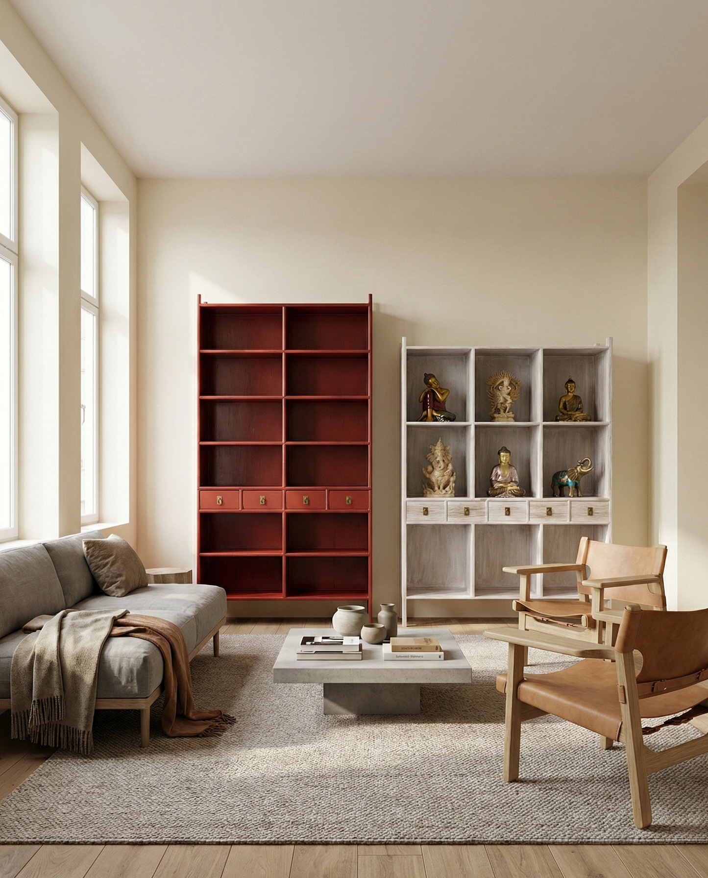 Librería colonial asiática a medida teca 05/64