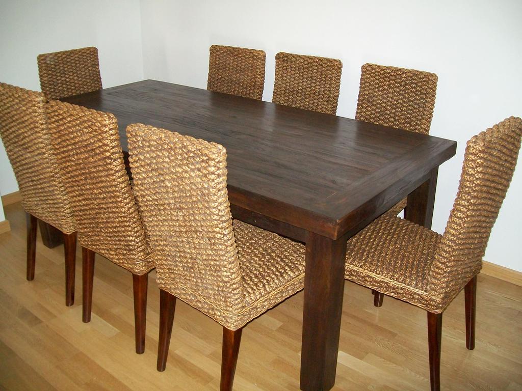 Mesa de comedor en madera de teca reciclada AM-13940