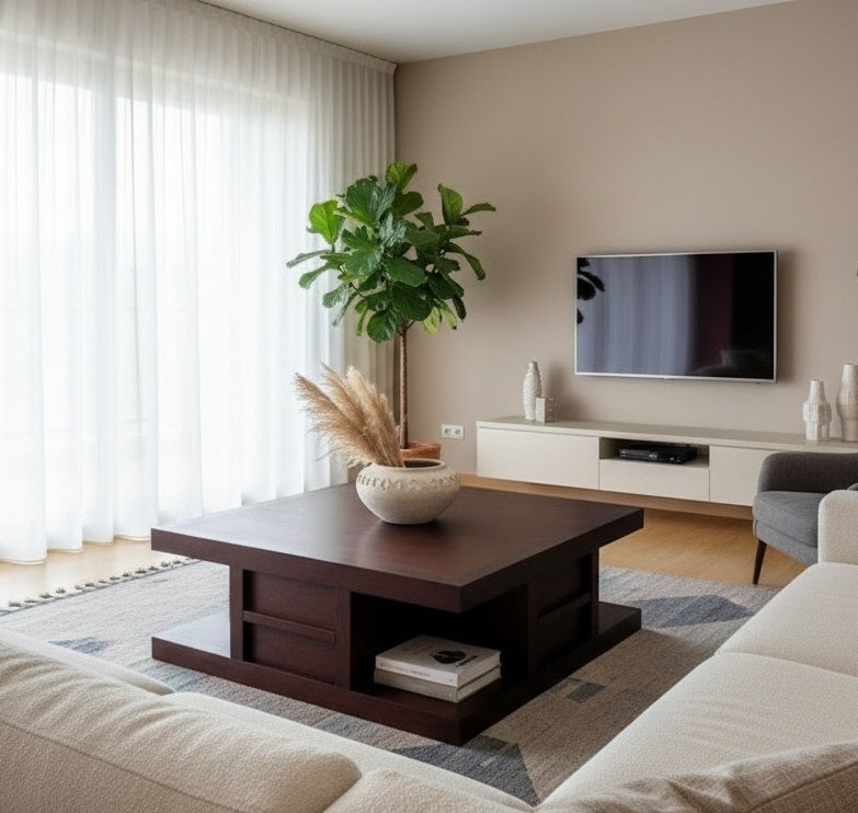 Mesas de centro colonial asiática a medida teca56/85