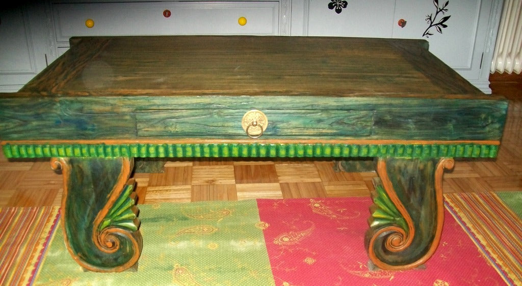 Mesas de centro colonial asiática a medida teca 38/85