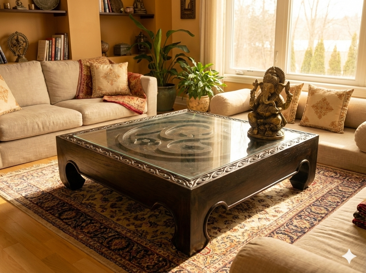 Mesas de centro colonial asiática opium tallada teca 17/85