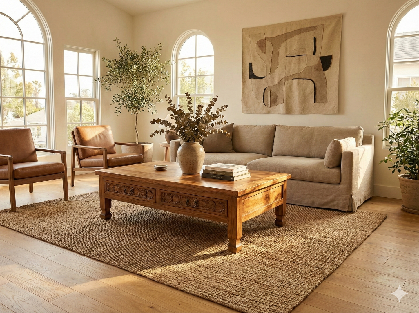 Mesas de centro colonial asiática india a medida teca 24/85