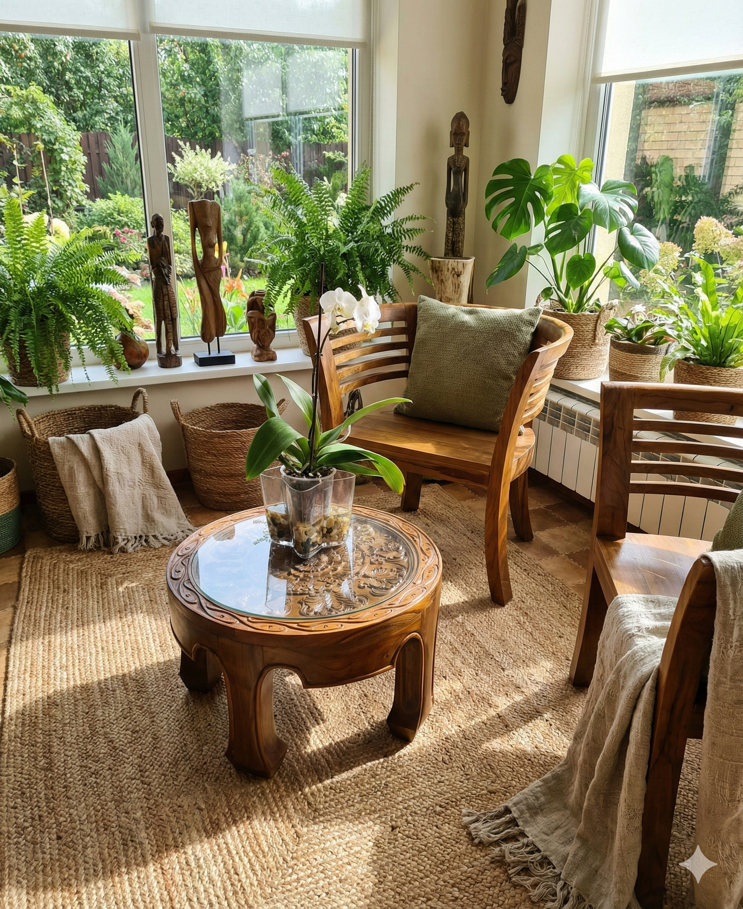 Mesas de centro colonial asiática tallada a medida teca 79/85