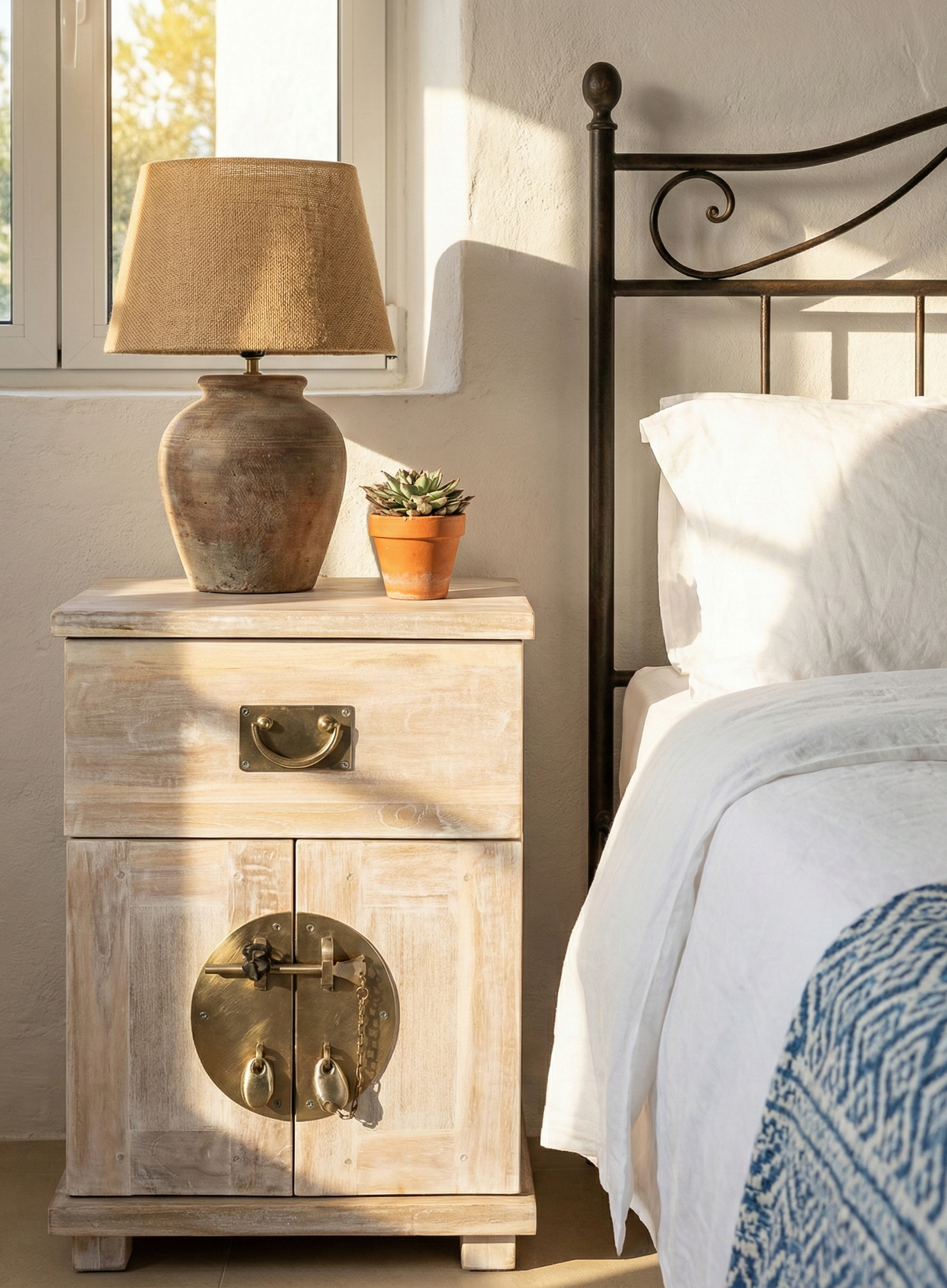 Mesilla colonial asiática a medida teca AM05/63