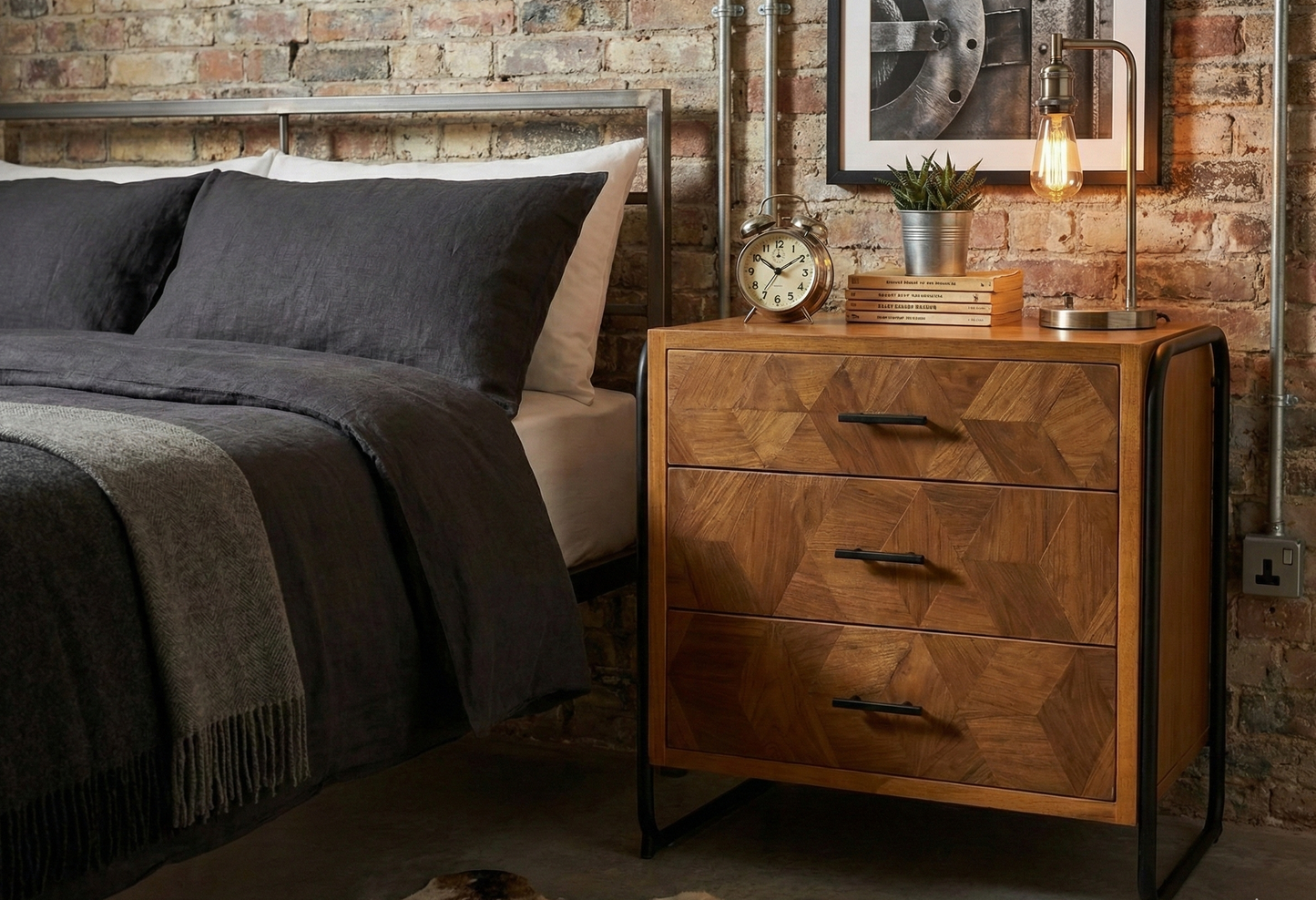 Mesilla colonial a medida en Teca y Metal AM-202404091403