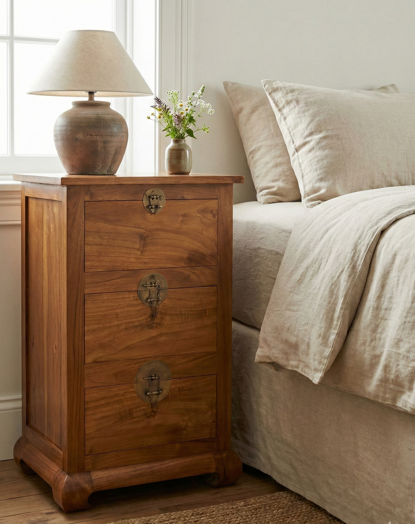 Mesilla colonial asiática a medida teca AM58/63