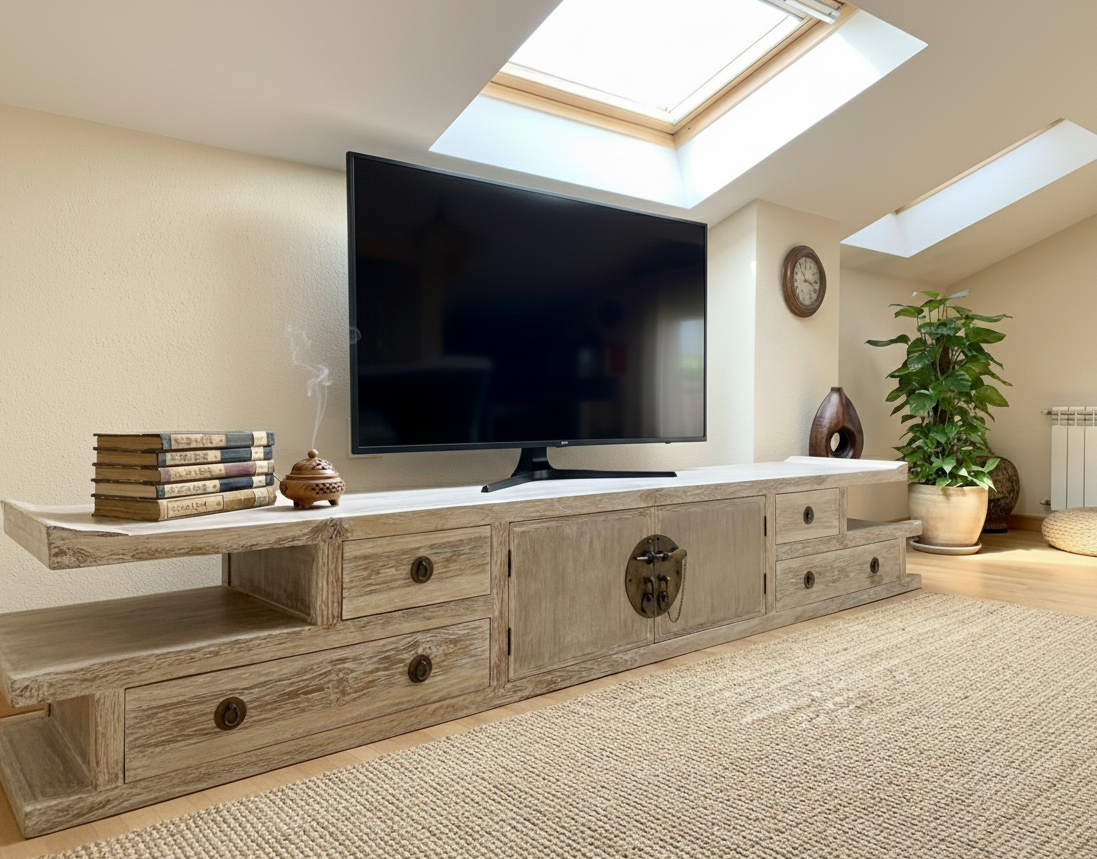 Mueble TV a medida asiático teca 17/59