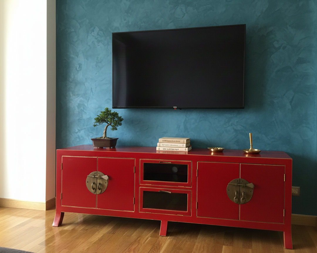 Mueble TV a medida asiática teca 16/59