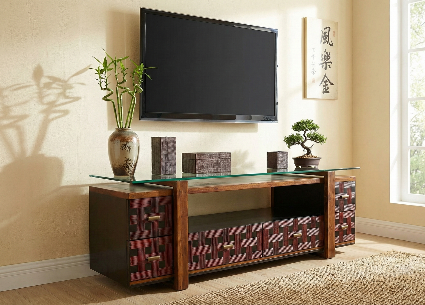 Mueble TV a medida japonés teca 30/59