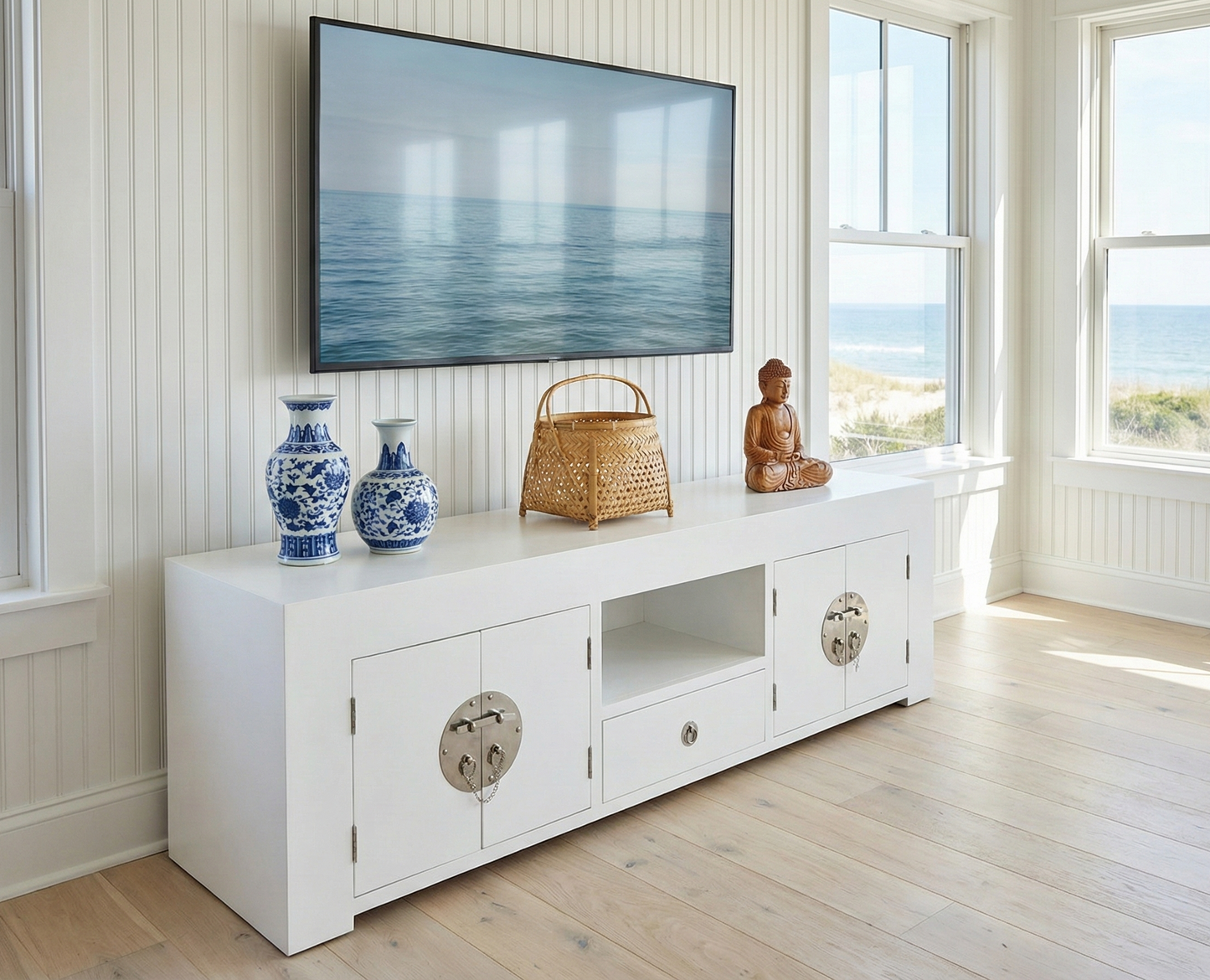 Mueble TV a medida asiático en DM lacado o teca 21/59