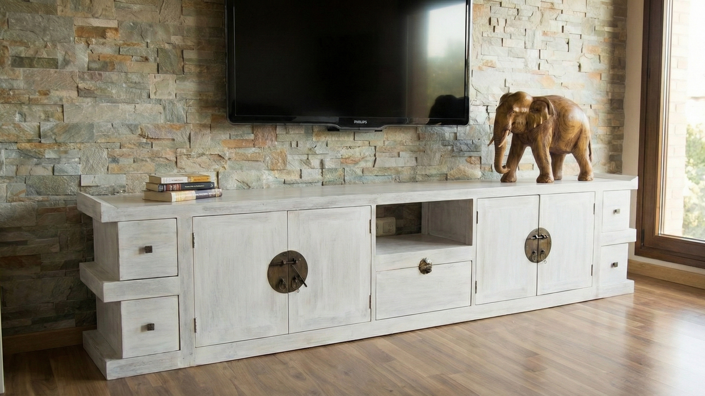 Mueble TV colonial a medida teca 31/59