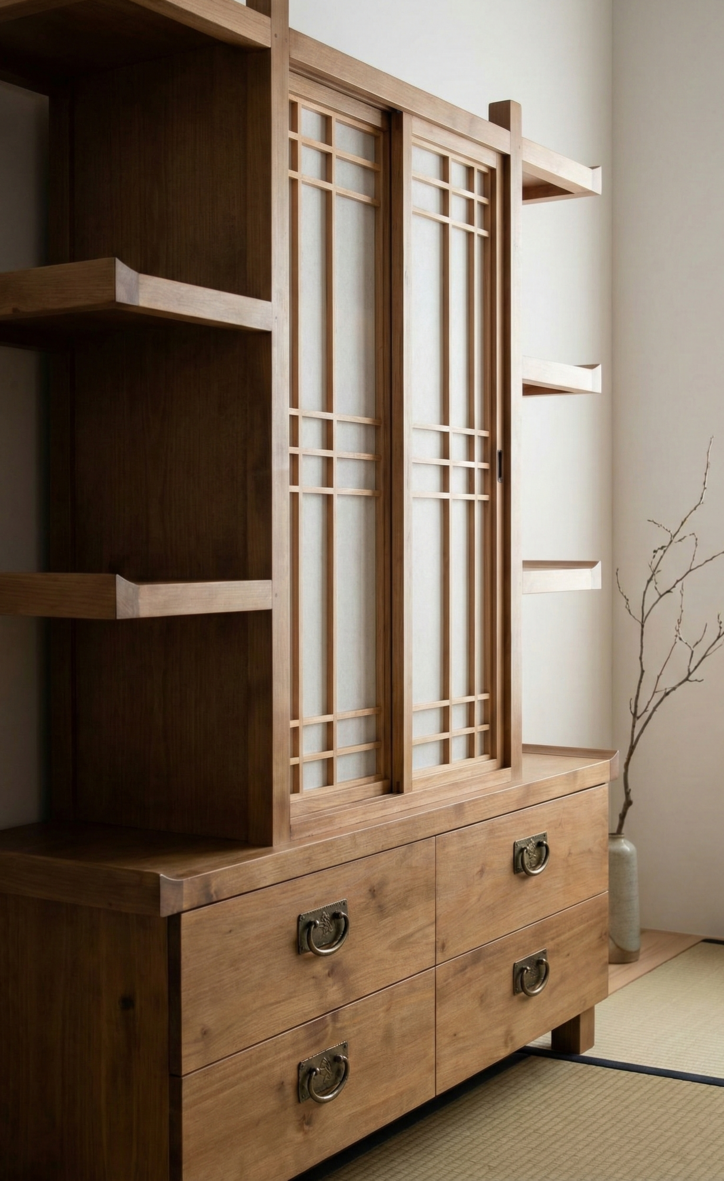 Vitrina colonial asiática a medida teca 43/47