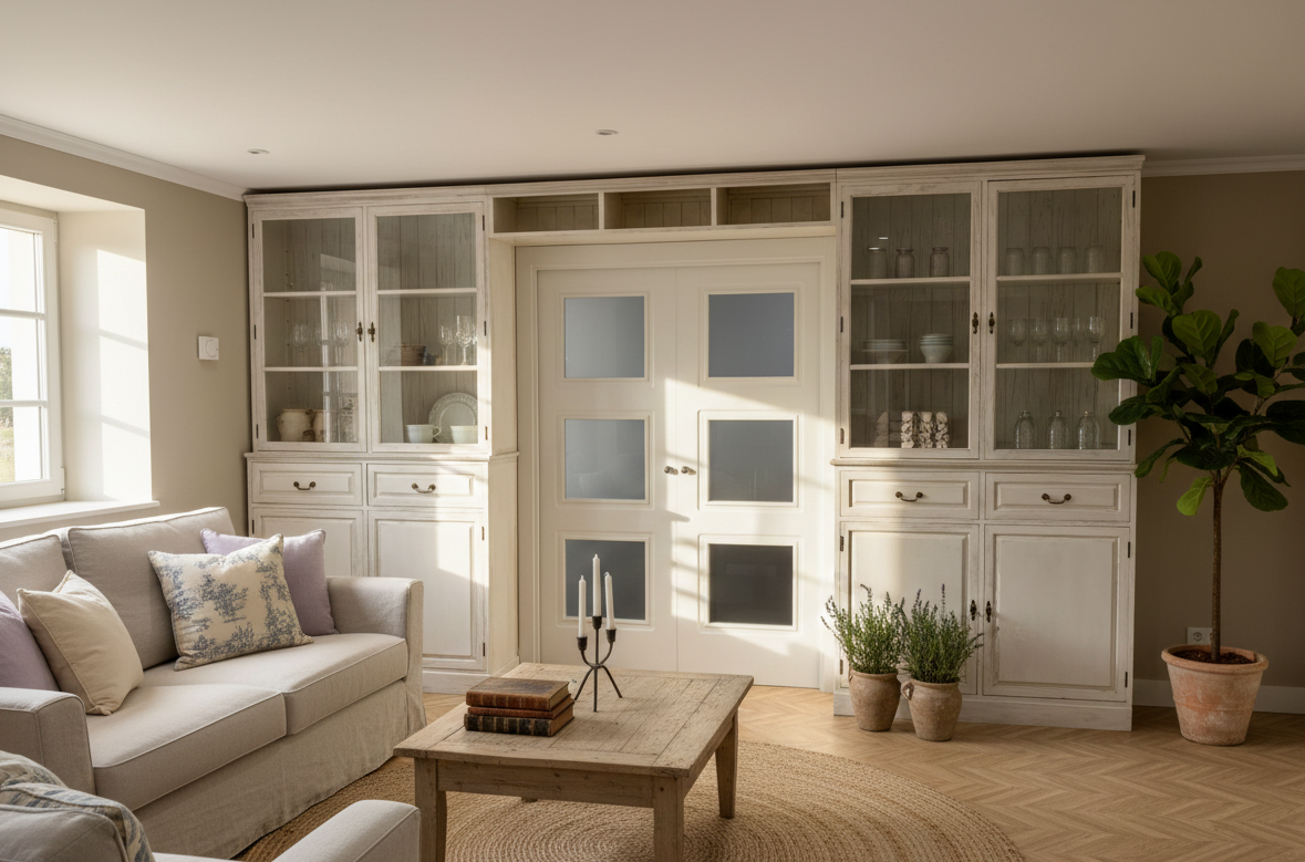 Vitrina colonial a medida teca AM-14357