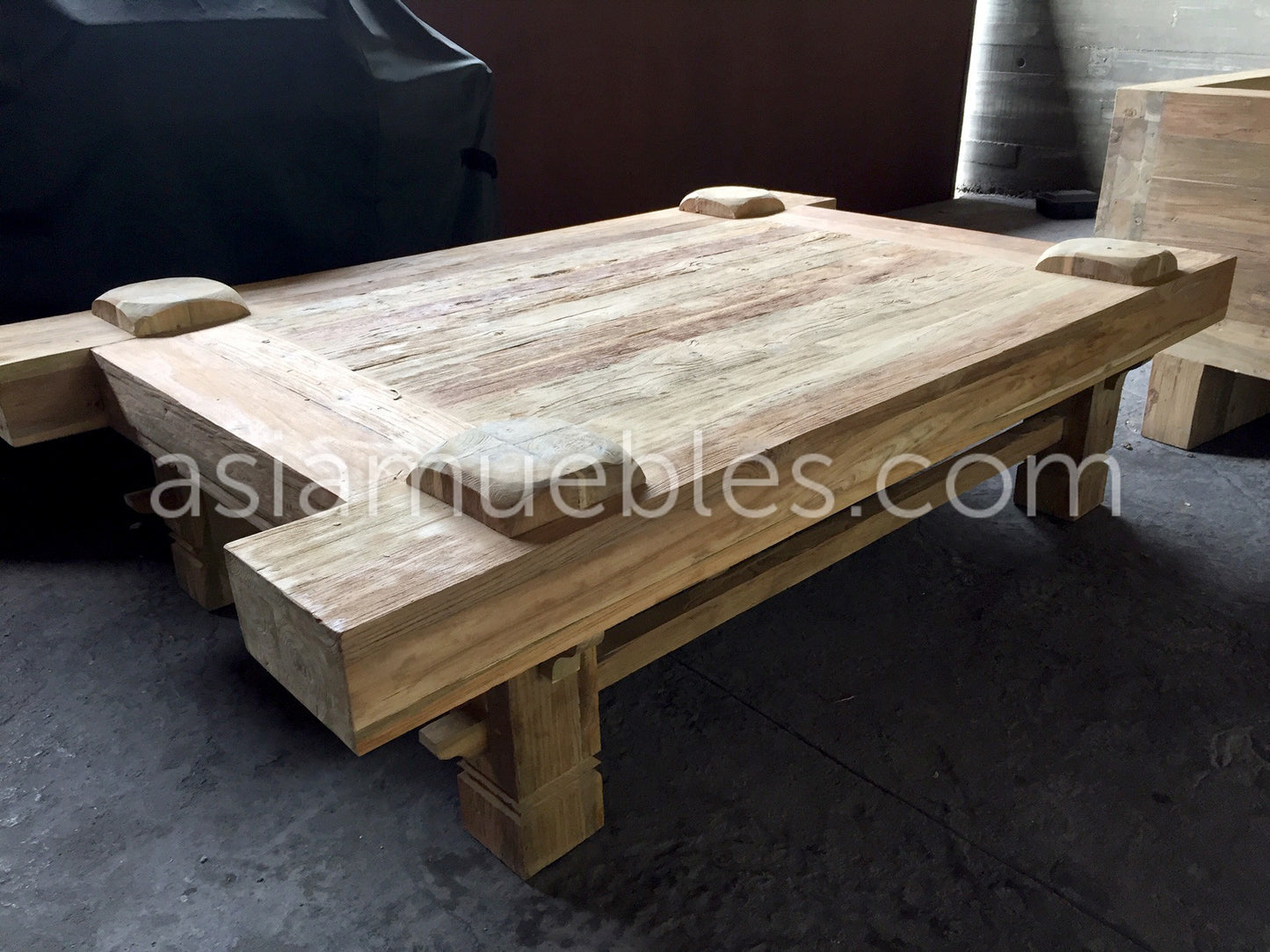 Mesa centro a medida en teca maciza reciclada - AM-14568