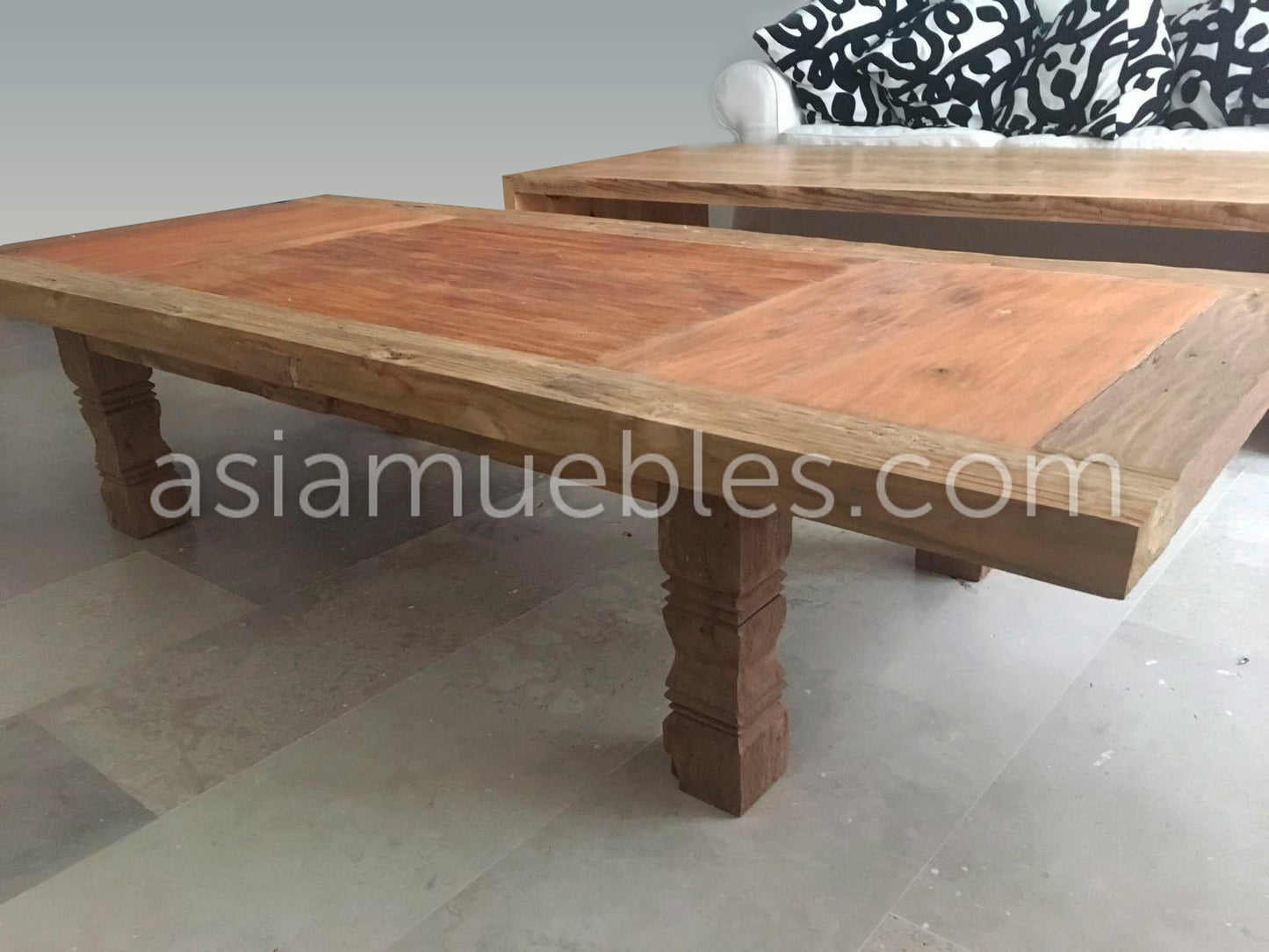 Mesa centro en madera de teca a medida - AM-14577