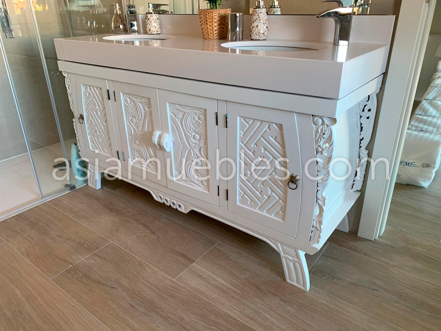 Mueble de Baño colonial estilo asiático en TECA - AM-14311