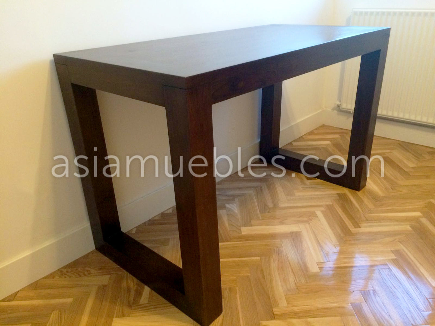 Mesa de despacho colonial a medida en madera de teca - AM-21442