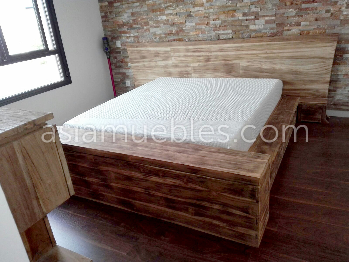 Cama a medida estilo colonial-asiático - AM-20088