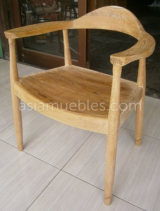 Silla de comedor estilo colonial-asiática en madere de teca - AM-13685