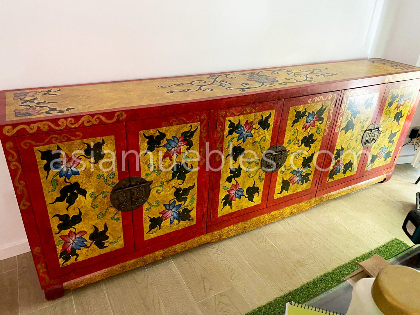 Aparador estilo colonial-asiatico a medida en teca – AM14174