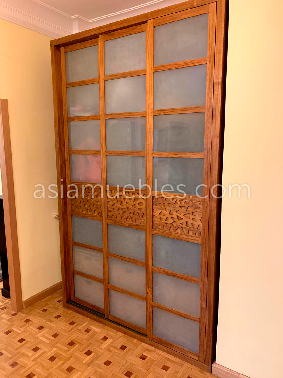 Armarios estilo asiático y colonial en madera de teca AM-14257