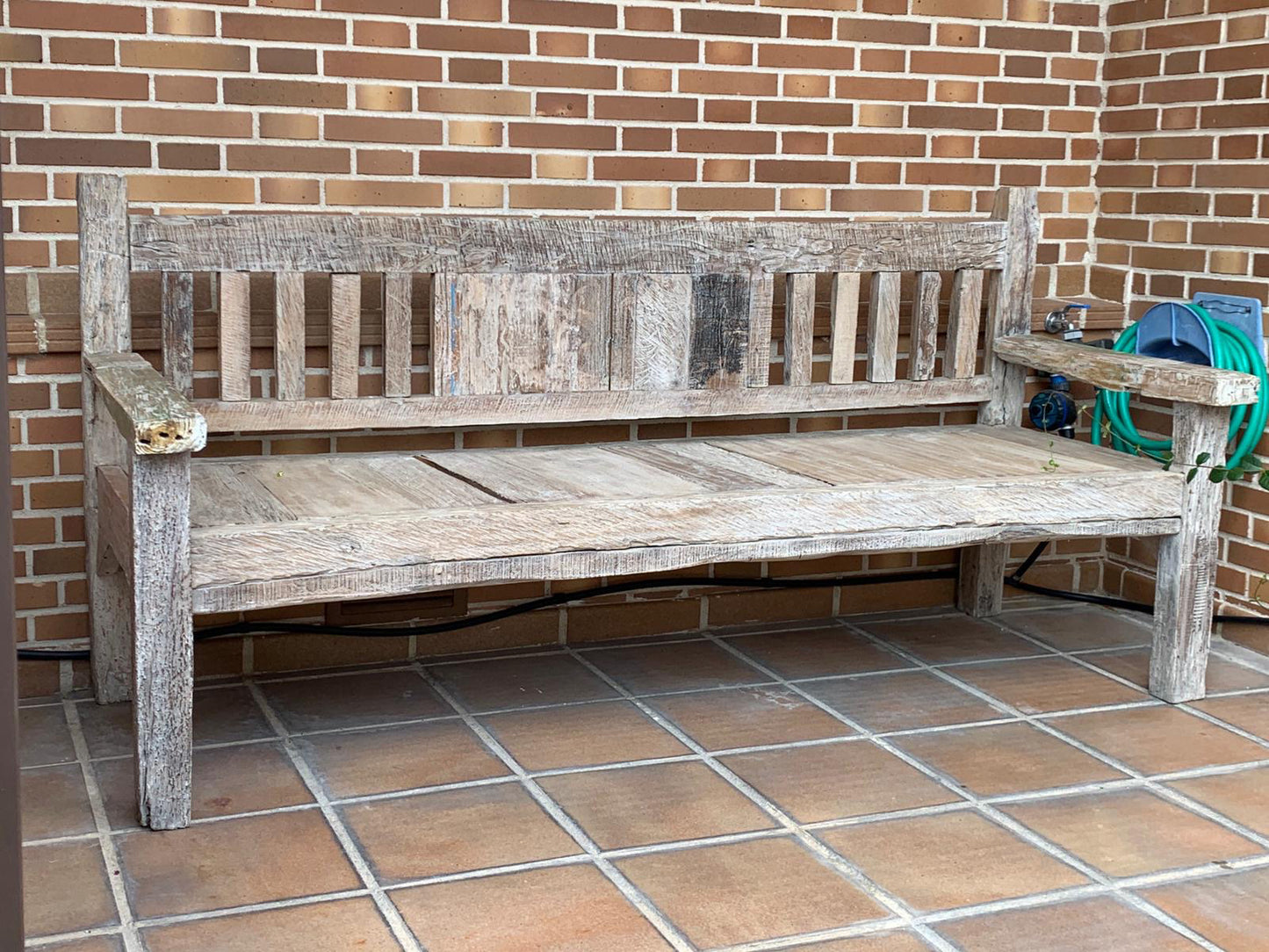 Banco artesanal en madera de teca reciclada a medida AM202201241731