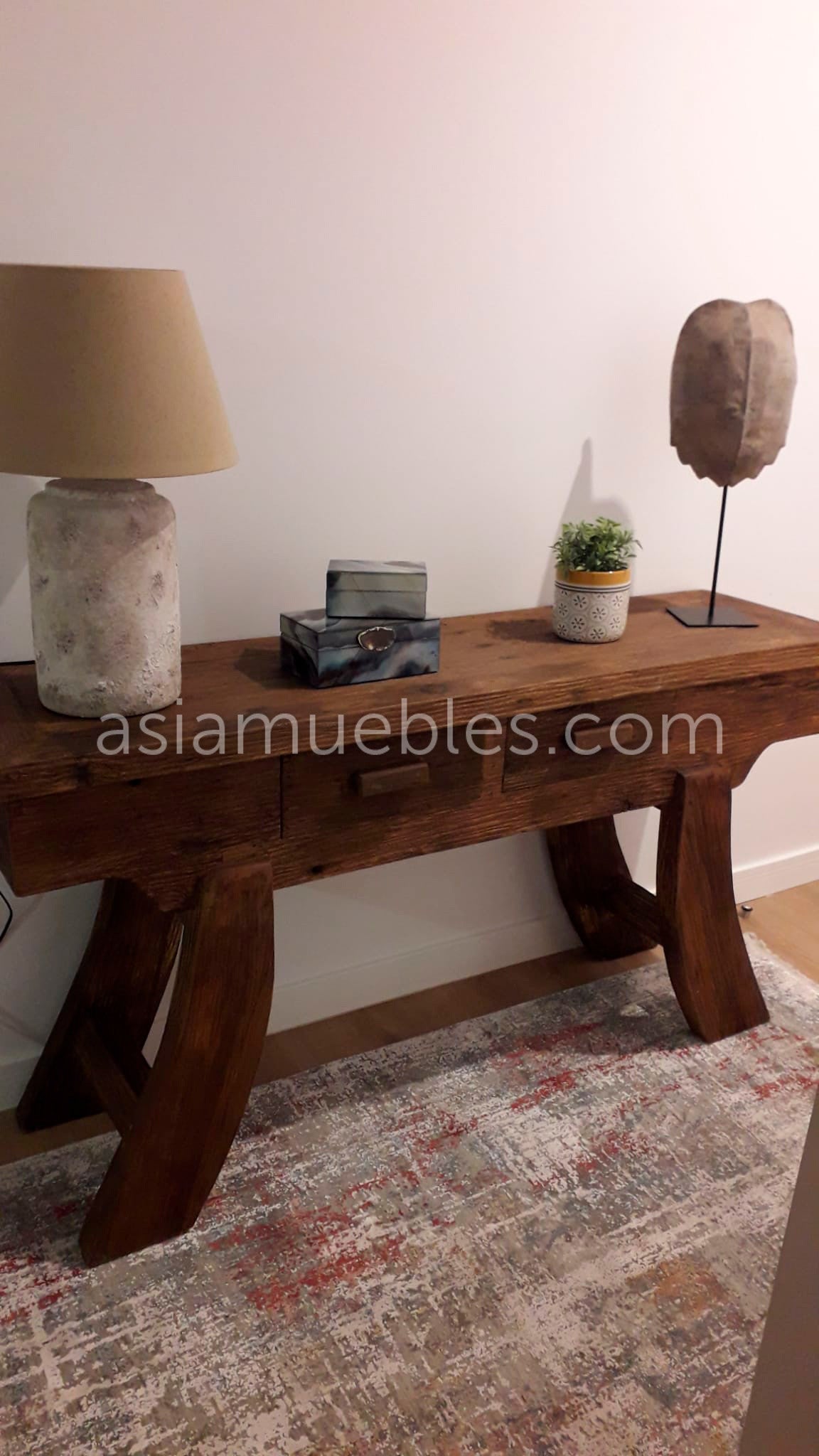 Consola estilo asiático-colonial a medida - AM-20422