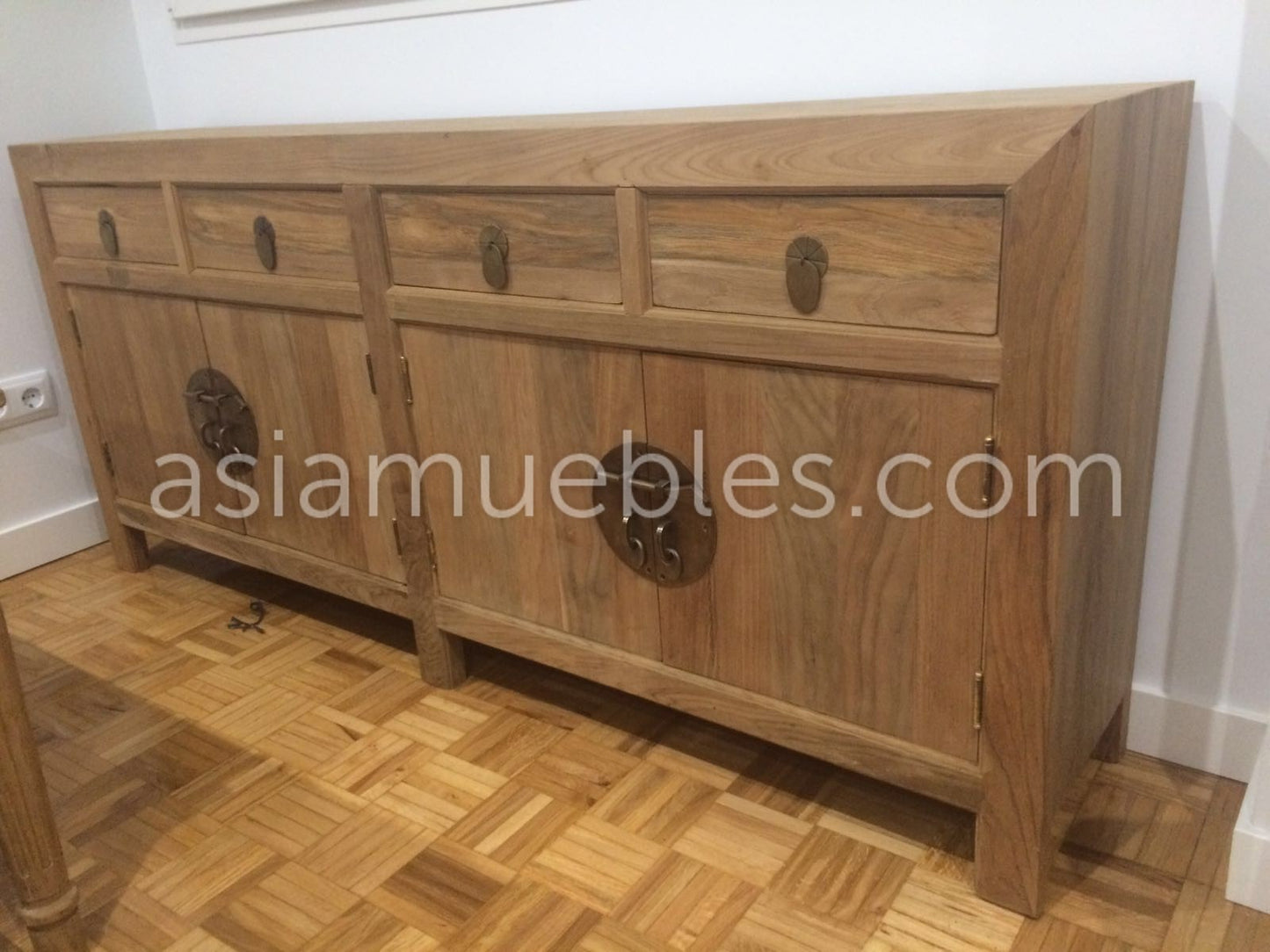 Aparador colonial asiático en teca color natural AM-20834