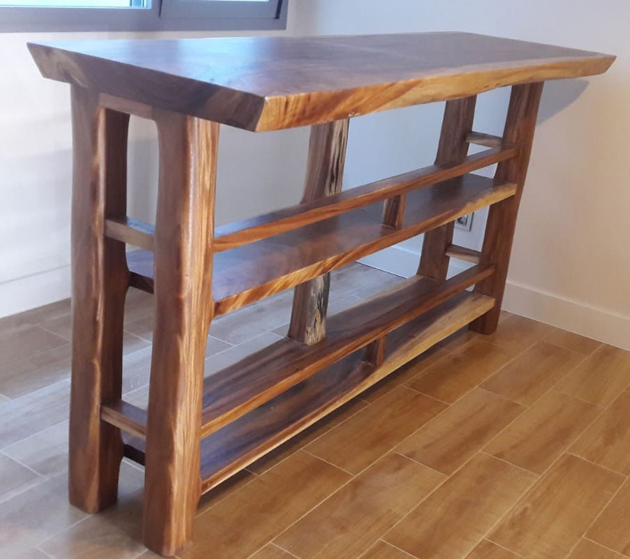 Barra de bar estilo colonial a medida en madera de teca AM202107151157