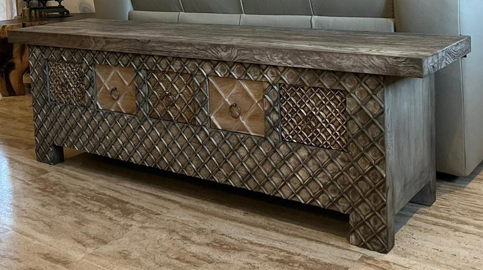 Mueble de TV tallado estilo colonial asiático a medida AM202205061724