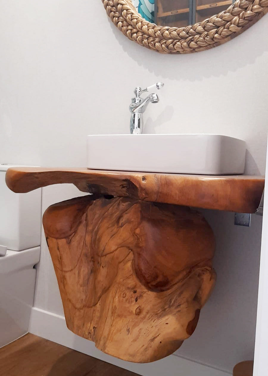 Mueble de Baño colonial estilo asiático en madera de Suar AM202211081416