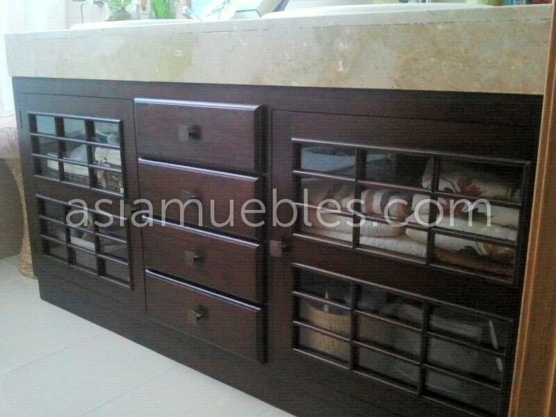 Mueble de Baño colonial estilo asiático Teca 03/26