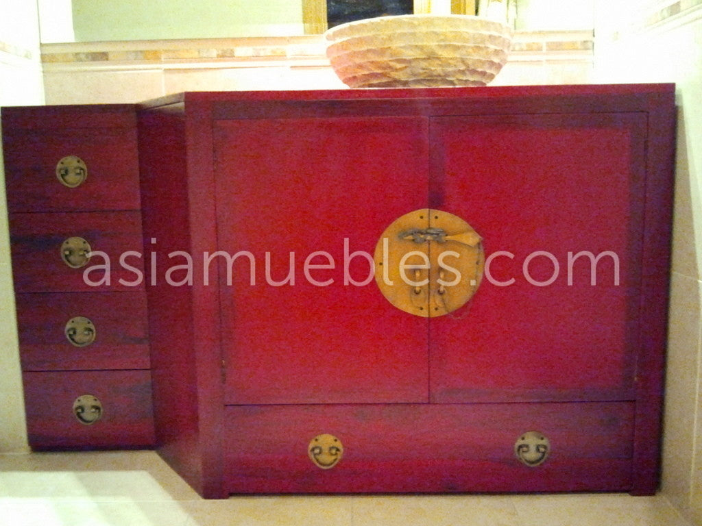 Mueble de Baño colonial-asiático fabricado artesanalmente en TECA 05/26
