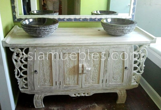 Mueble de Baño colonial-asiático artesanal en TECA 09/26
