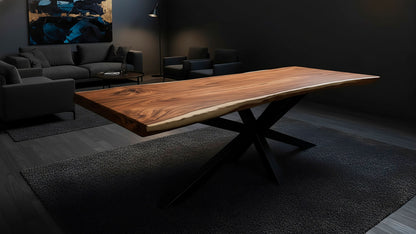 Mesa de comedor en madera maciza de Suar y patas de metal a elegir AM202211081213