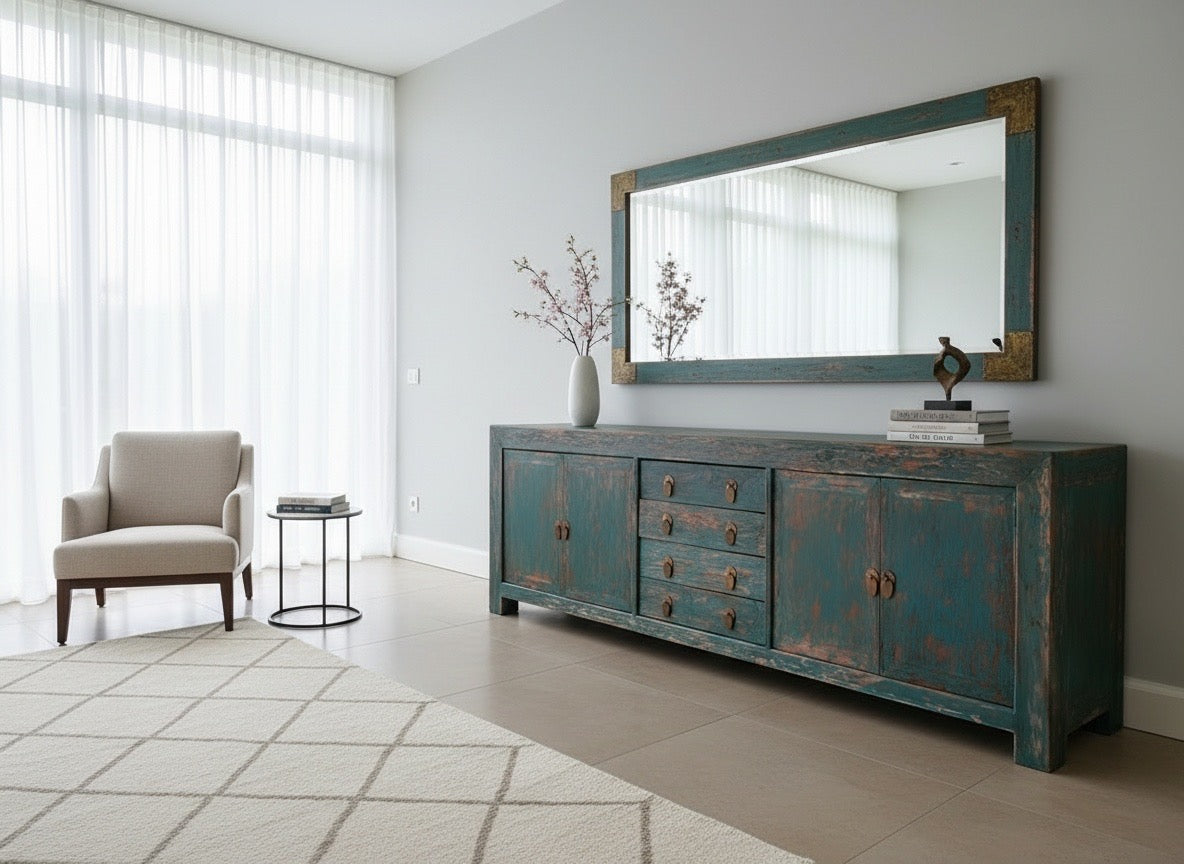 Aparador estilo colonial-asiatico a medida - AM-14177