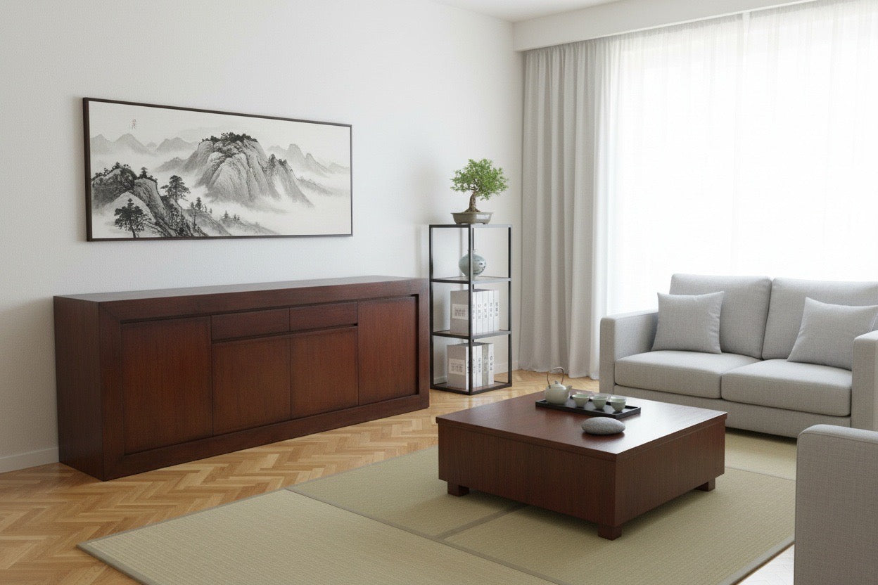 Aparador a medida en madera de teca estilo oriental AM202109281417